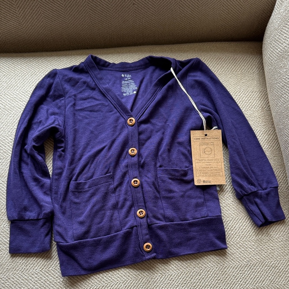 Kyte Purple Cardigan with Wooden Buttons
